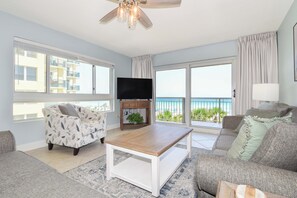 Destin Towers 41- Living Area with Flat-Screen TV