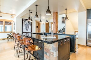 The center bar is the place to be! Casa Galena is the ideal vacation home for entertainment.