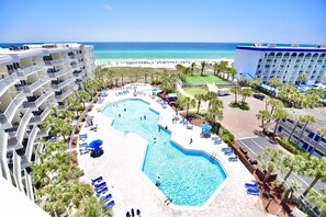 Destin West Gulfside-Aerial View of Pool