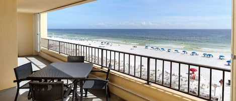 Enjoy gulf front views from the private balcony