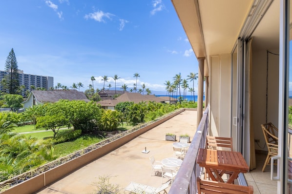 Partial ocean view from the small but cozy lanai