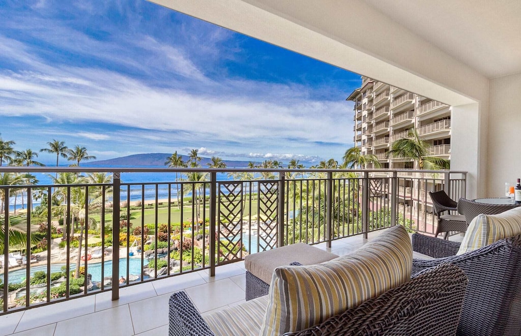 Terrace at a Maui family resort