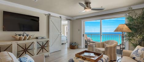 Beach Front Condo - Crystal Dunes 306 - Living Area