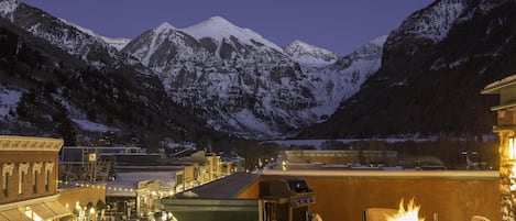 The Rooftop - One of the most sought after properties. Elegant gorgeous views overlooking Telluride. A fire table completes this one of a kind property.