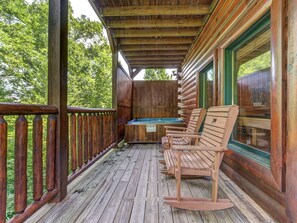 Deck with a Hot Tub