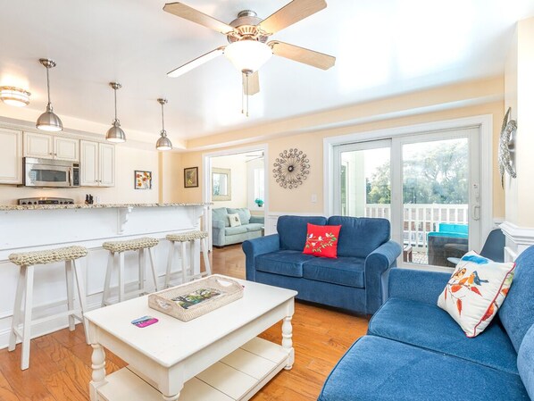 Living area with access to balcony