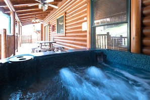 The hot tub is so rejuvenating - No matter how tired you are after a day of hiking, fishing, skiing, or chasing after the kids at Dollywood, a soak in the deck’s steamy hot tub will soothe your weary muscles and satisfy your soul.