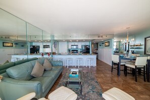 Plenty of space in your beachfront open floor plan great room