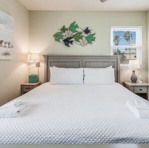 Sleep better at Padre Escapes with our exclusive Clean Bed Promise, providing fresh linens, comforters, and towels washed at high temperatures exceeding CDC recommendations, setting us apart for a truly restful vacation