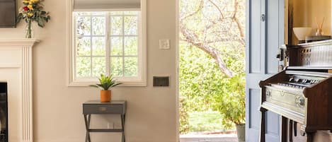 Natural light flows into the home from the front door