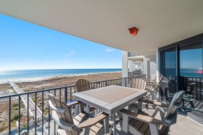 All new Furniture on the private balcony overlooking the beach and Gulf of Mexico.