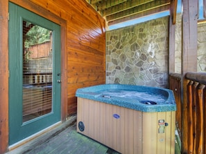 Unwind in the luxurious hot tub.