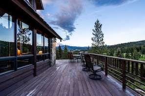 There is plenty of seating available on the deck.