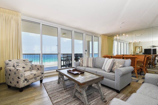 Silver Beach Towers West 703 - Living Area to Balcony