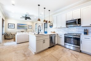 Open Concept Living, Dining & Kitchen