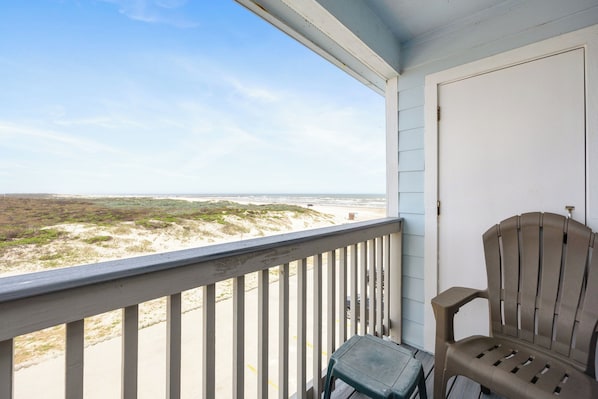 Beach view from the private living area balcony