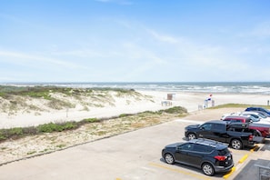 View of the beach from your private living area balcony