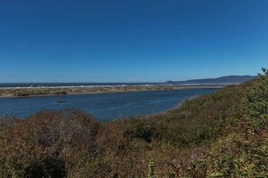 The trail overlooks the Mad River and out to Clam Beach.