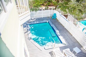 Ariel view of pool