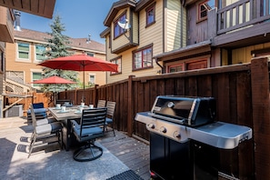 Back Patio with Private Hot Tub, BBQ, and Outdoor Dining