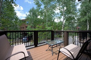 Have a morning cup of coffee on the private deck