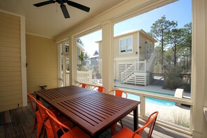 Additional Dining Space for 6 on the Screen Porch overlooking Pr