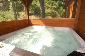 This incredible cabin located off of Bird's Creek is just minute - Relax in one of the few cabins in the area that has a screened in hot tub with sitting area.