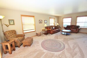 Living room offers many comfortable seating choices