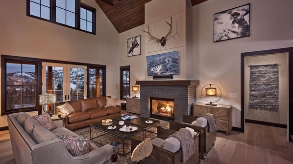 Great room with fireplace