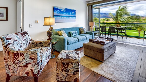 Relax in the comfortable, spacious living area