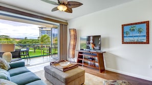 Bi-folding doors open up for indoor/outdoor living