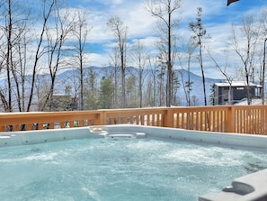 Enjoy the stunning view while soaking in the hot tub!