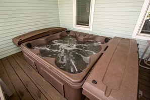 Outside | Screened Porch With Hot Tub - Screened in porch with hot tub on main floor