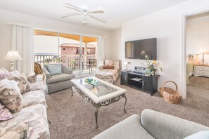 Lovely Living Room - flatscreen and balcony access