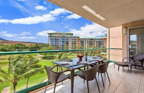 Enjoy the gorgeous Maui outdoors on the spacious 175 sq ft balcony
                