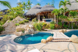 Poolside view of patio