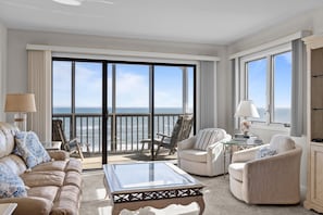 Living Area With Gorgeous Ocean Front Deck Views