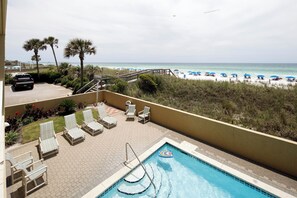 Beach access off of the pool deck