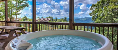 Relax with Mountain Views from the Hot Tub