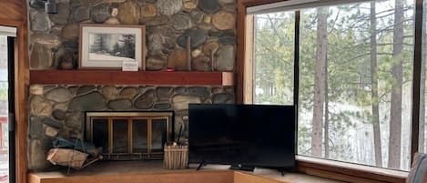TV and Fireplace