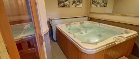 Private hot tub perfect for relaxing after a long day in summit county