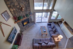 Living room with overlooking balcony