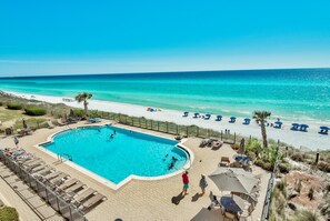 View of Pool and Gulf from Balcony 