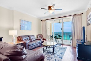 Living room access to large balcony