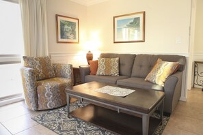 Comfy living room with streaming TV
