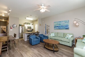 Open living, dining and kitchen area to spend time with loved ones