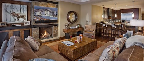 Living Room with Cozy Fireplace