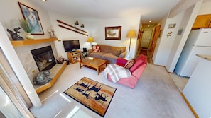 Living Room with Flatscreen, Gas Fireplace - Living Room with Flatscreen, Gas Fireplace