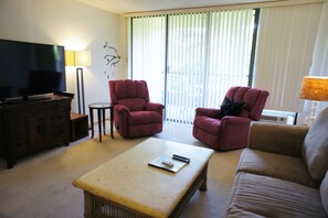 Living Area With Large Flat Screen TV