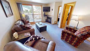 Living Area with Flatscreen, Gas Fireplace - Living Area with Flatscreen, Gas Fireplace